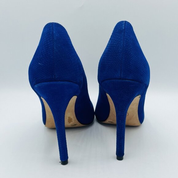 Jessica Simpson Heels Womens Size 7.5 M Blue Rony Leather Heel Stiletto Slip On - Picture 8 of 12